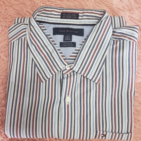 Tommy Hilfiger Other - Tommy Hilfiger 80's 2 ply fabric stripe men shirt